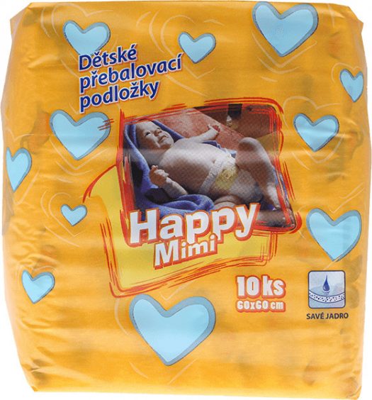 Happy Mimi sú tenké prebaľovacie podložky vhodné na príležitostné, jednorázové použitie.